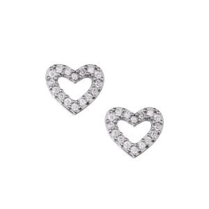 Brinco Ouro 18K Cuore Mini com Diamantes