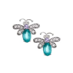 Brinco Ouro 18K My Bee com Esmeraldas, Tanzanitas e Diamantes